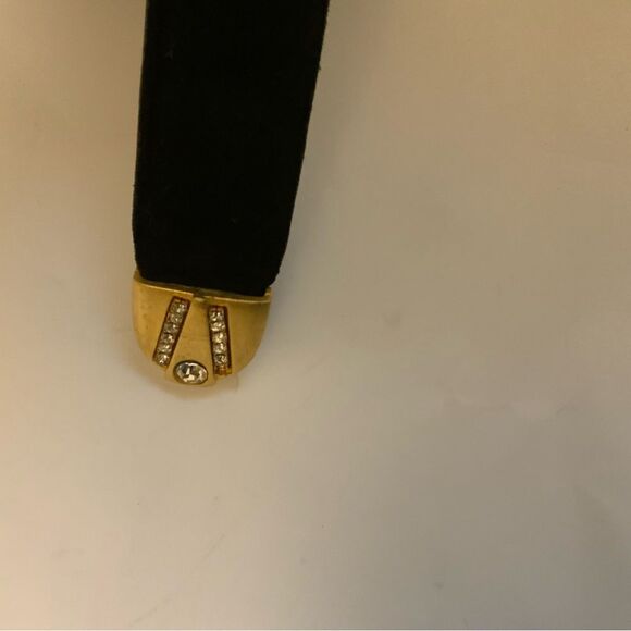 Avignon Vintage Black suede Leather Gold buckle  Belt Size L - Picture 4 of 9